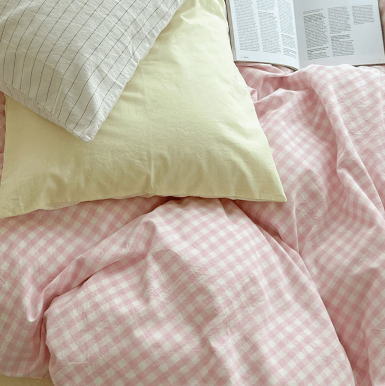 Mixed Gingham Bedding Set