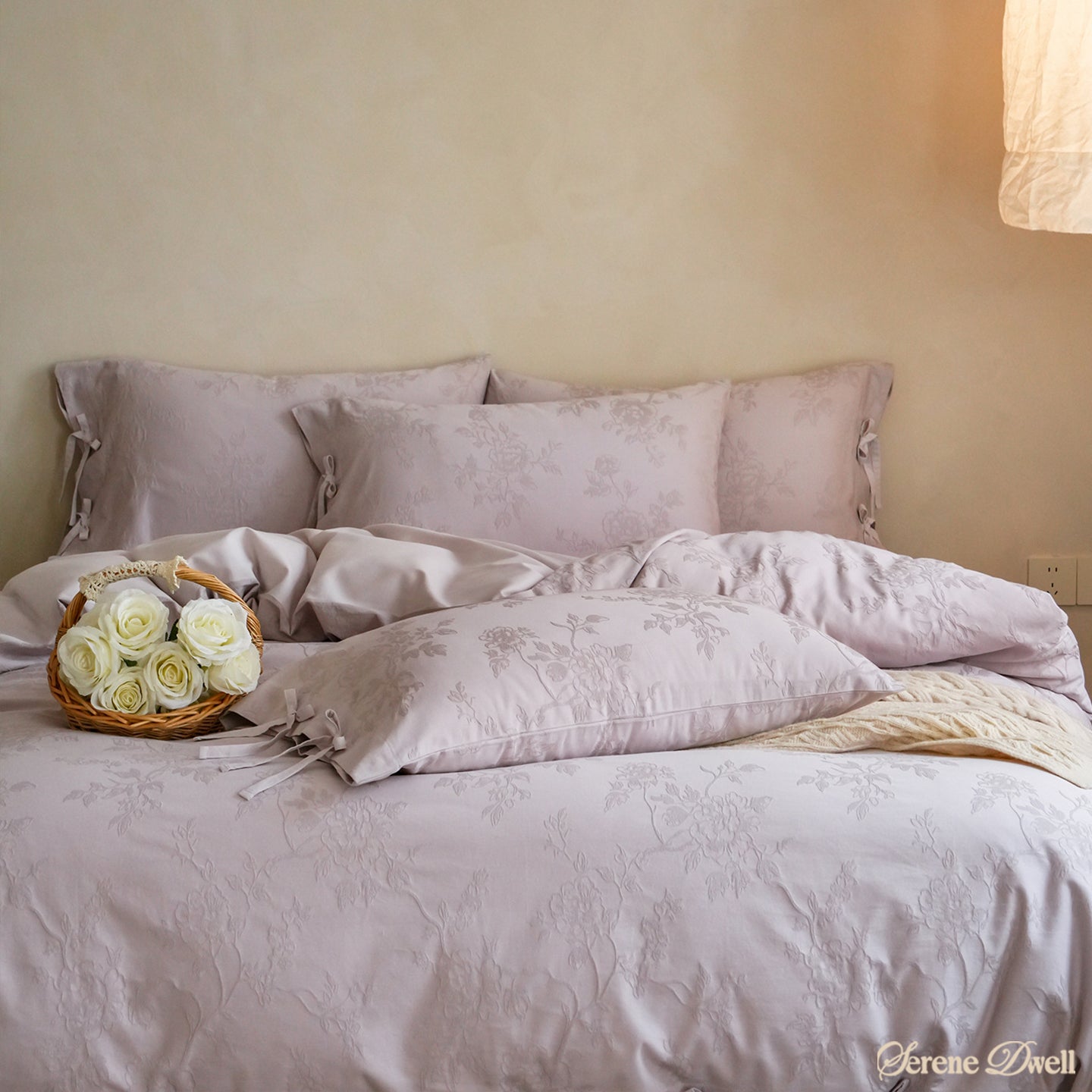 Liora Ribbon Bow Tied Floral Bedding Set