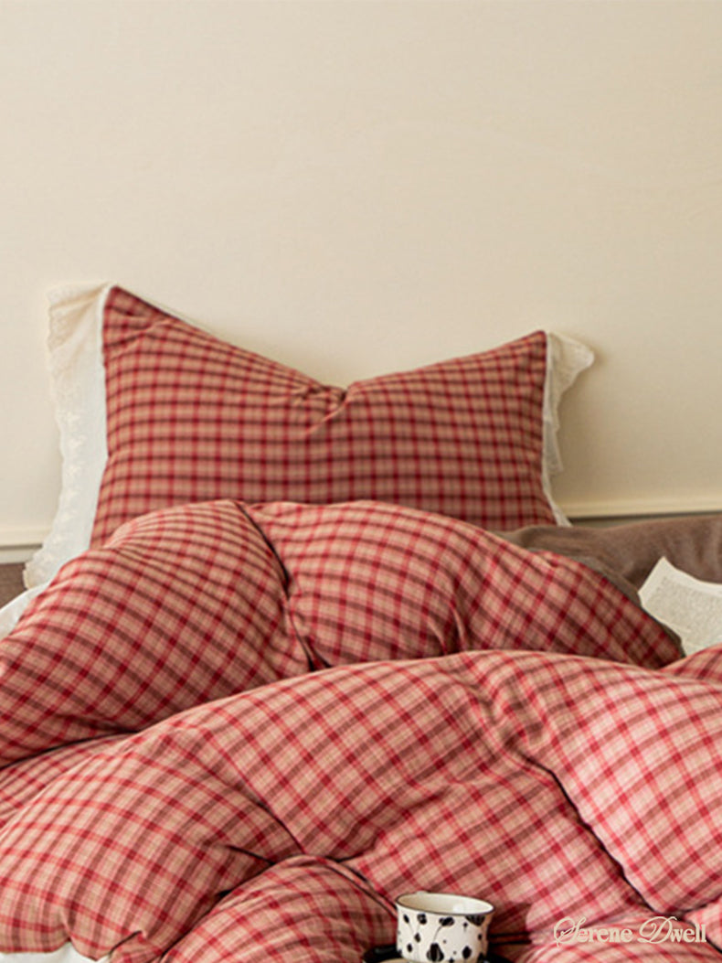 Felicity Gingham Lace Ruffle Bedding Set