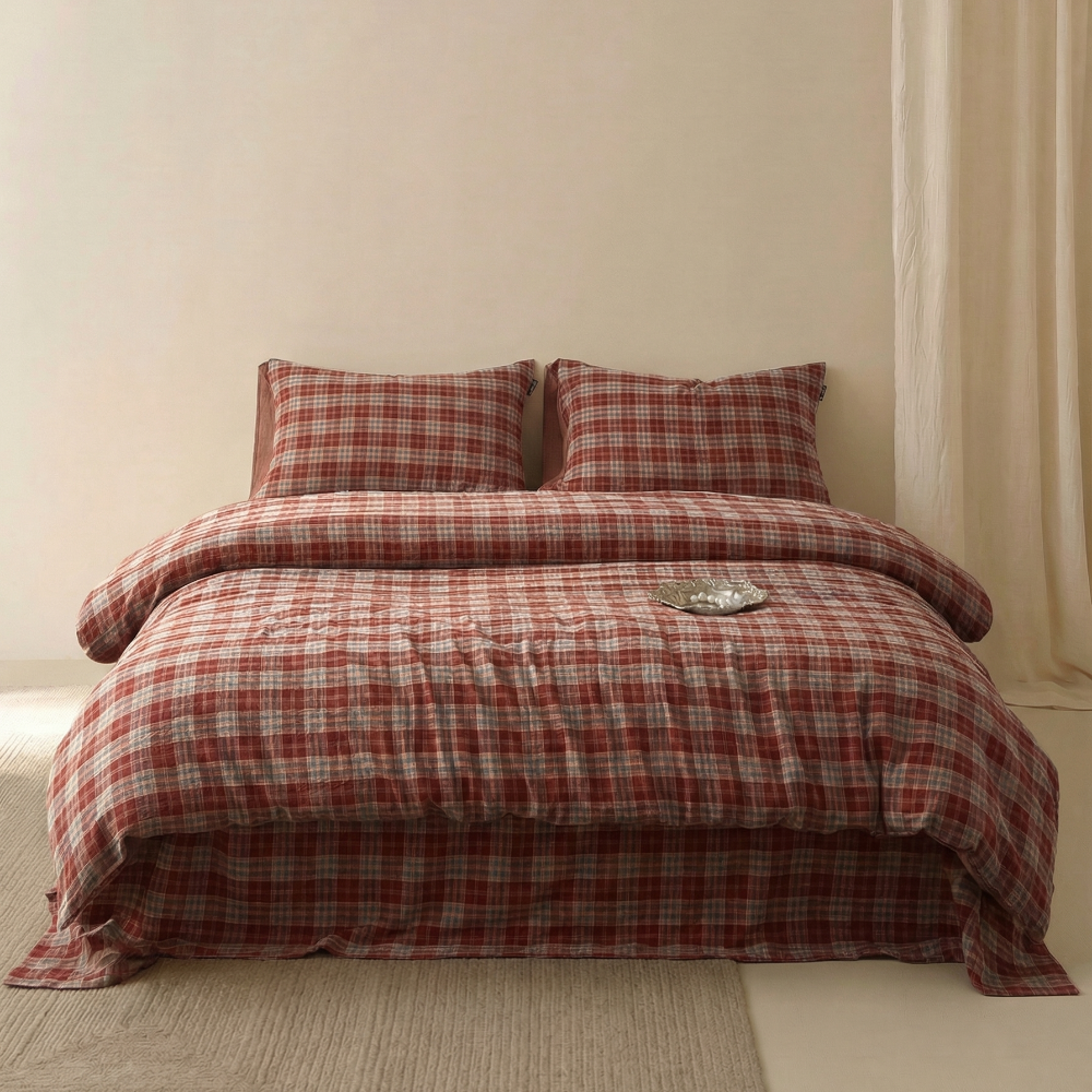 Mira striped Retro Double Gauze Bedding Set