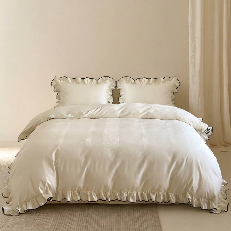 Silky Ruffle Bedding Set