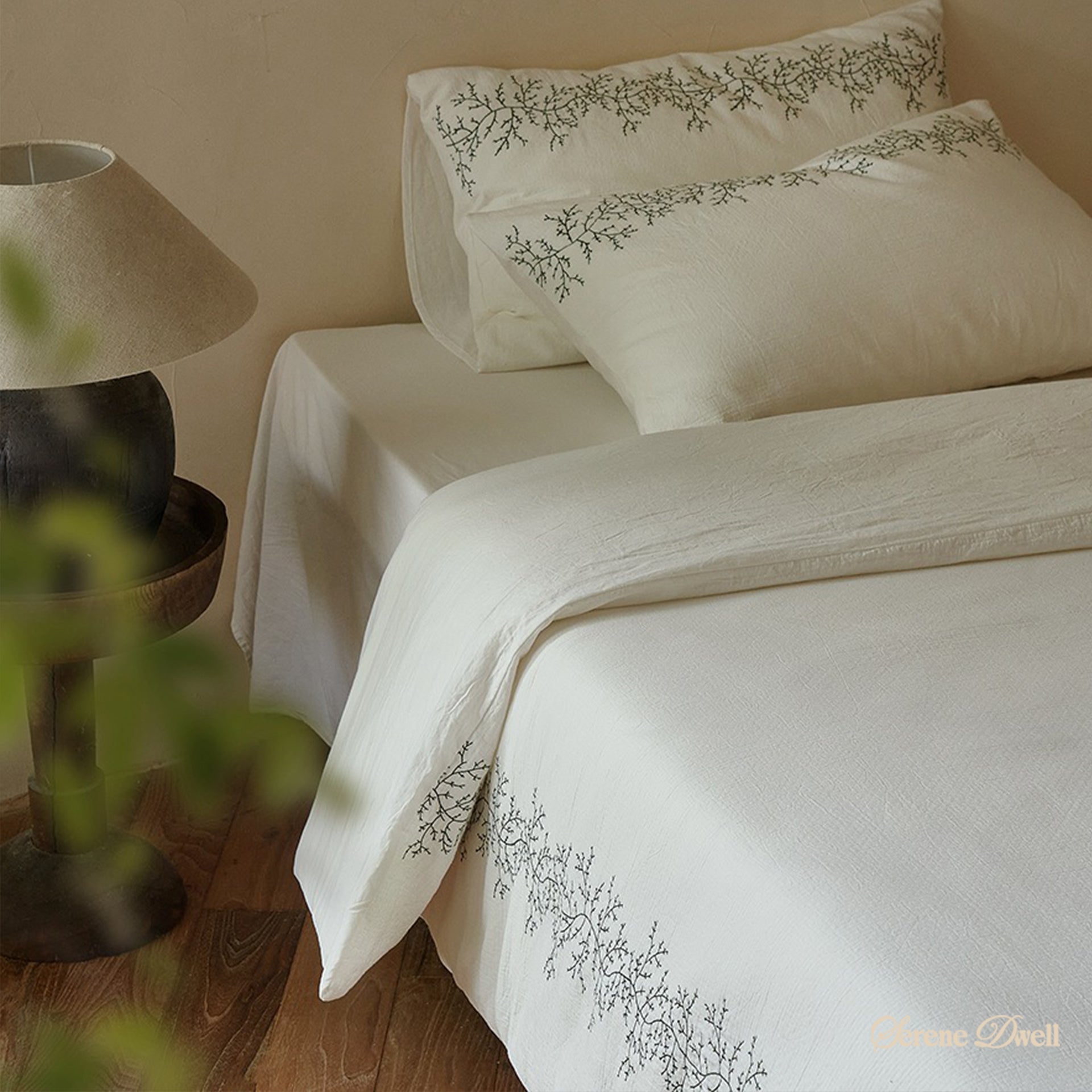 Amara Floral Embroidered Bedding Set