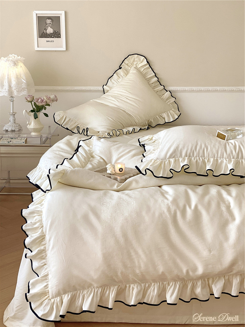 Silky Ruffle Bedding Set