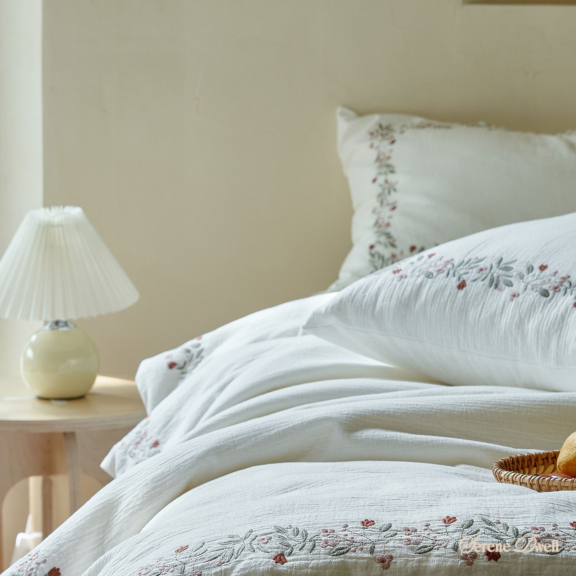 Amara Floral Embroidered Bedding Set