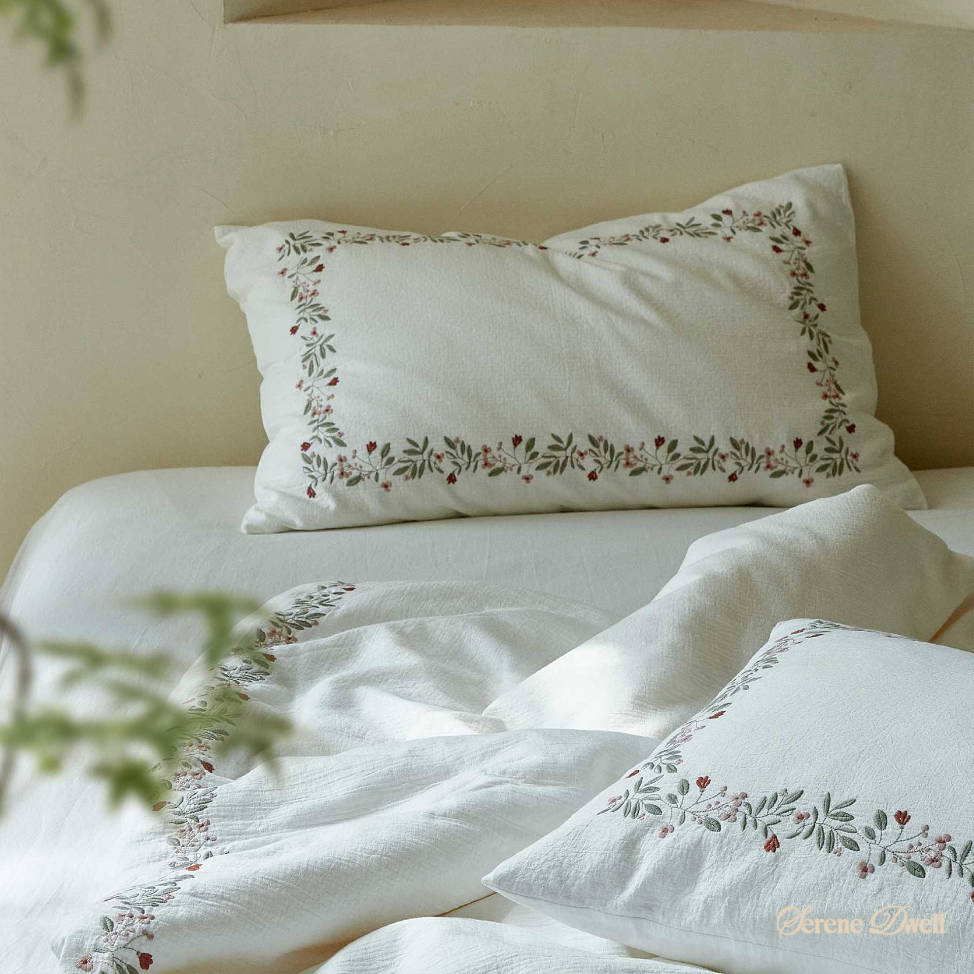 Amara Floral Embroidered Bedding Set