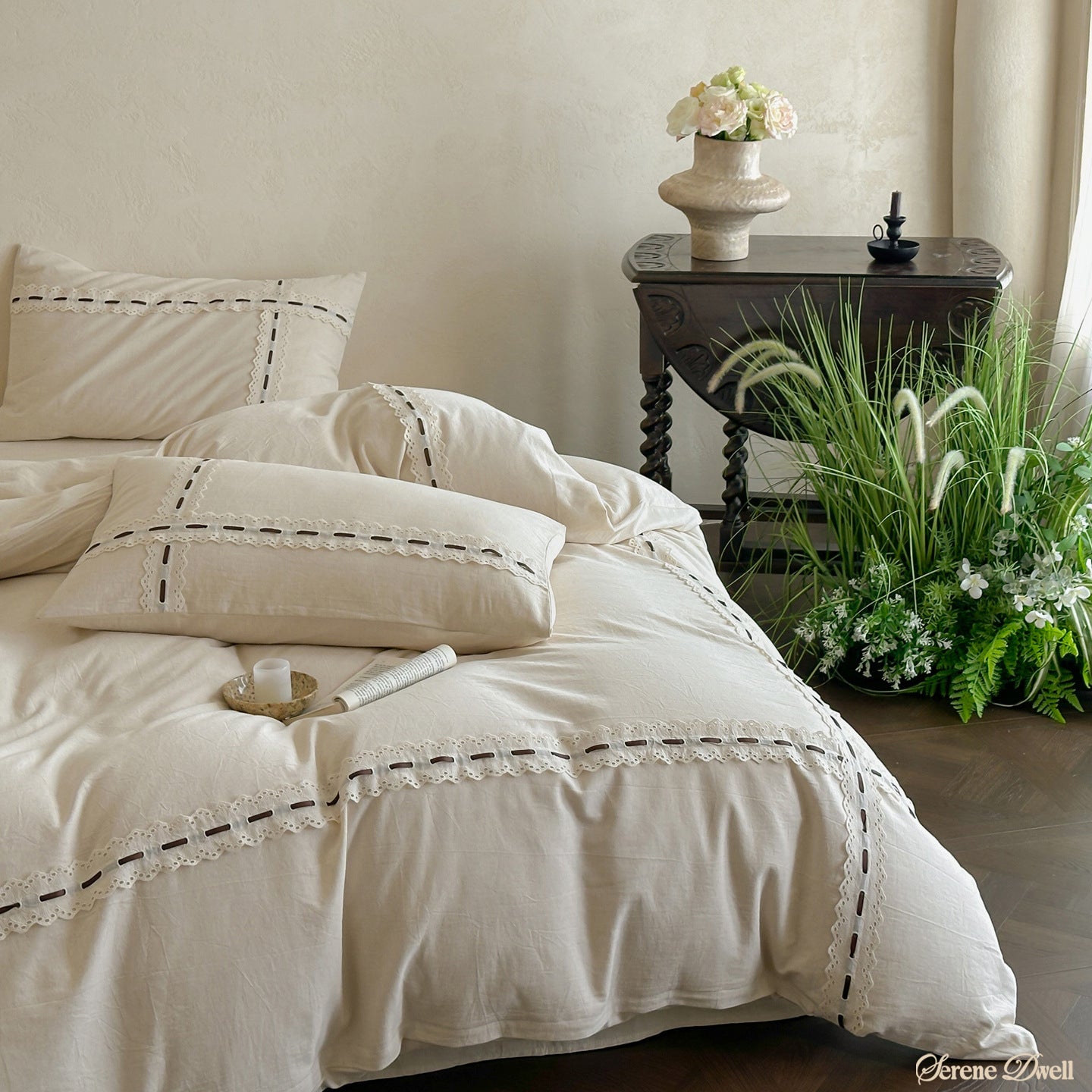 Riona Jacquard Lace Bedding Set