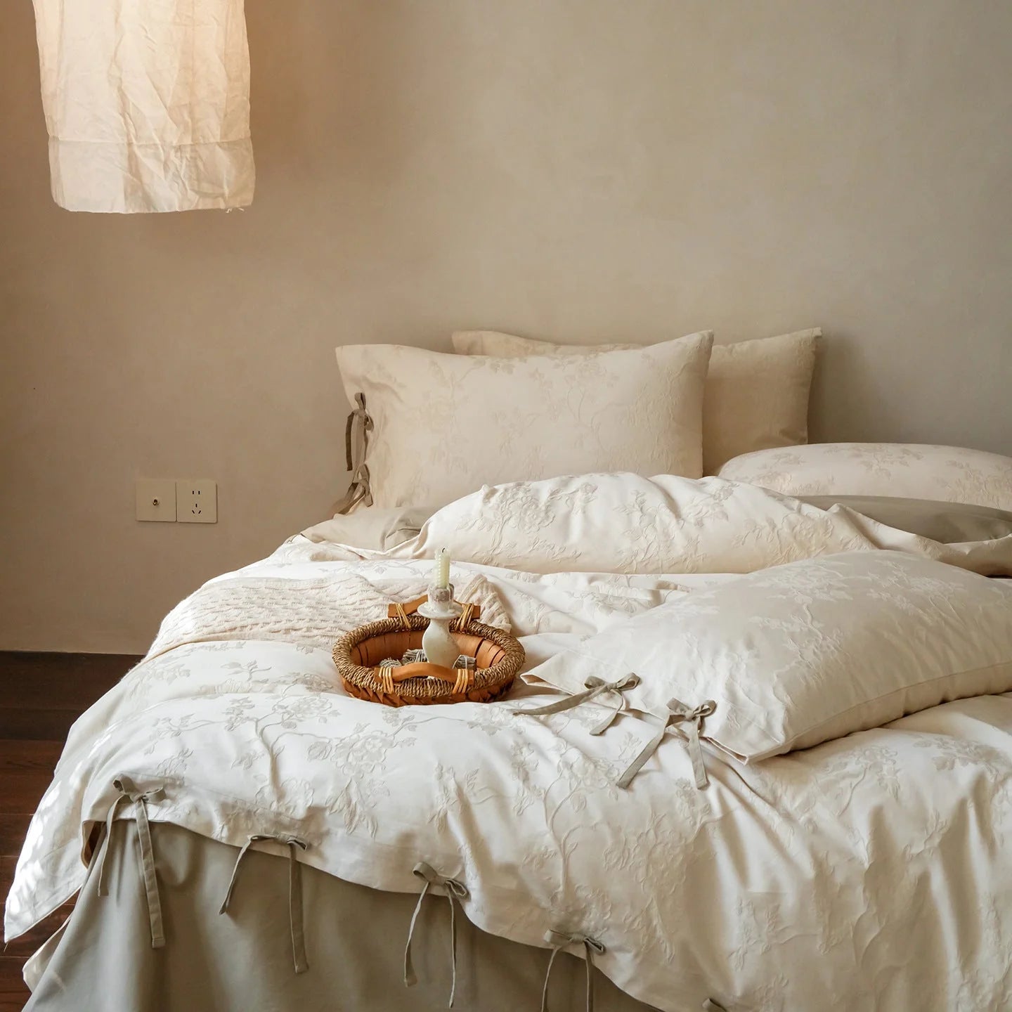 Liora Ribbon Bow Tied Floral Bedding Set