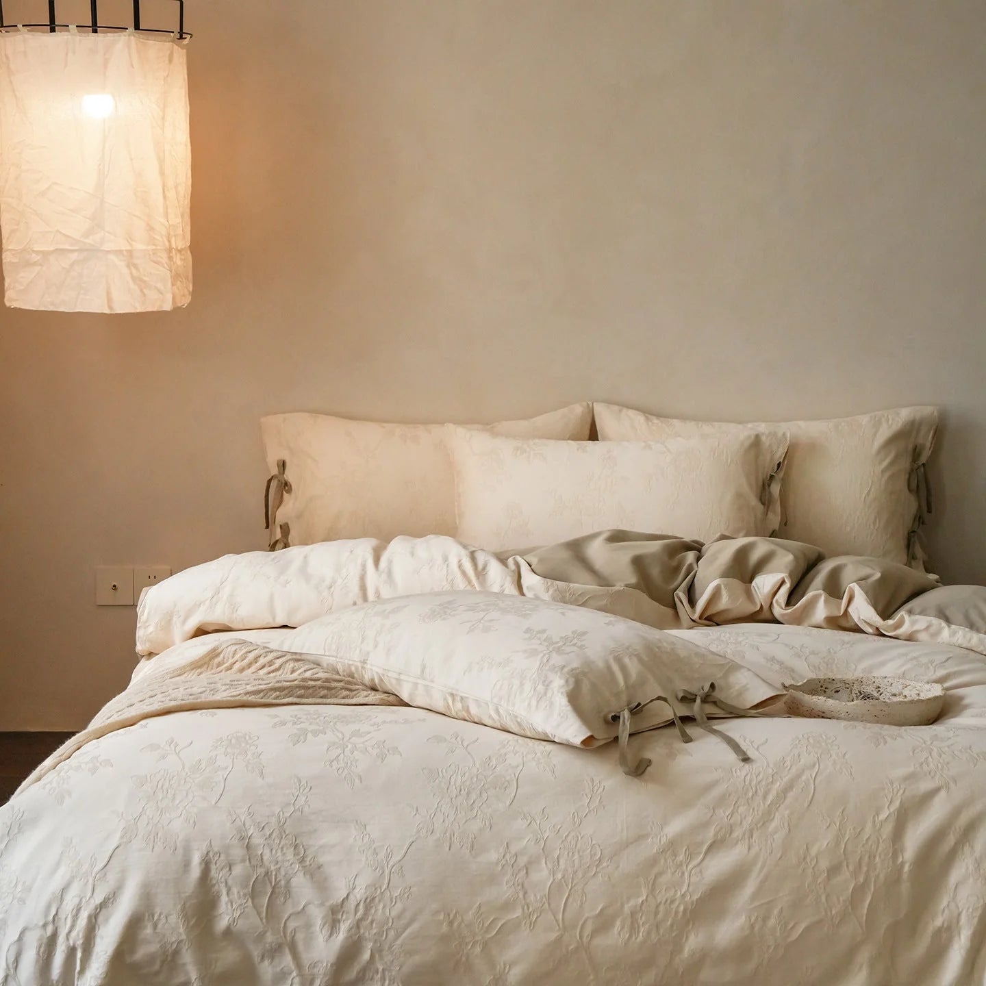 Liora Ribbon Bow Tied Floral Bedding Set