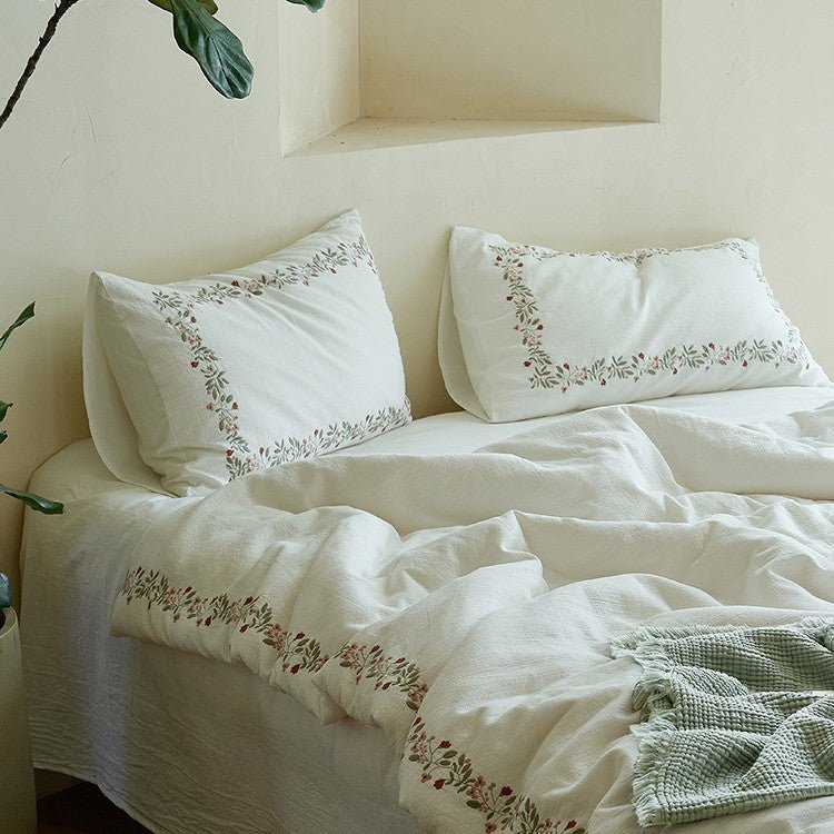 Amara Floral Embroidered Bedding Set