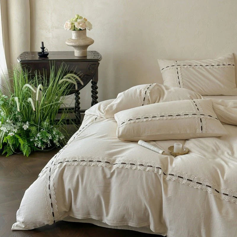 Riona Jacquard Lace Bedding Set