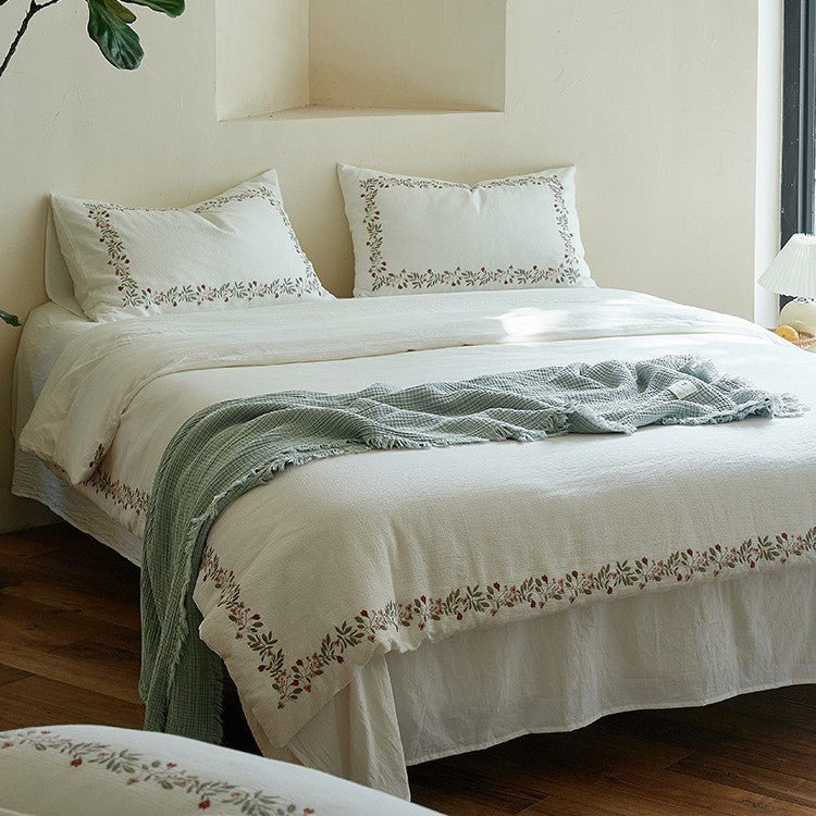 Amara Floral Embroidered Bedding Set