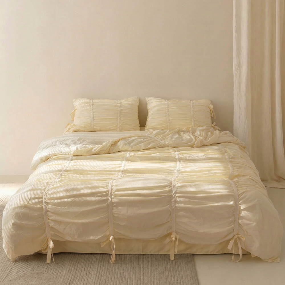 Coquette Ruffle Bedding Set with Ties