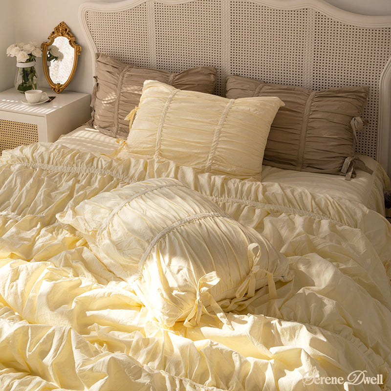 Coquette Ruffle Bedding Set with Ties